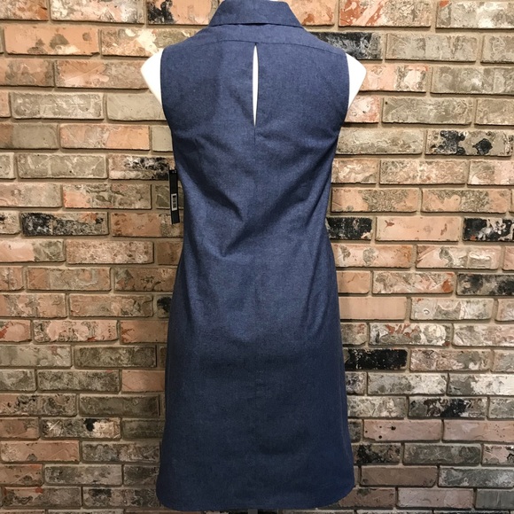 NWT Tahari Arthur S Levine Denim Blue Dress Sz 4 - Picture 3 of 8